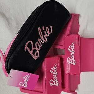 Barbie Collection Big Zipper Pouch Bag Black Sequin Girls Womens Accessories
